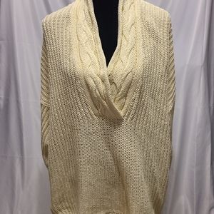 Ralph Lauren White Cable V-Neck Sweater